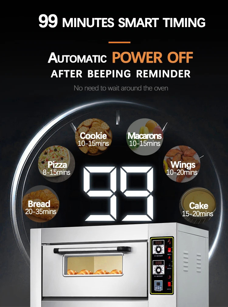 Luxurious 3 Layer 3-9 Tray Intelligent Customized 3-Layer High Temperature Smart Baking Oven
