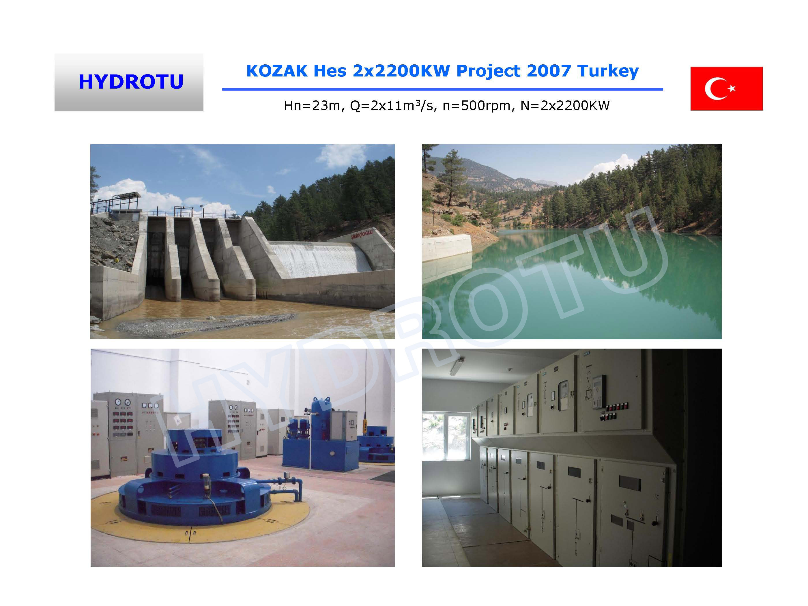 100-1000KW Hydro Turbine with stainless Steel runner blades and ZG20SiMn Guide Vanes