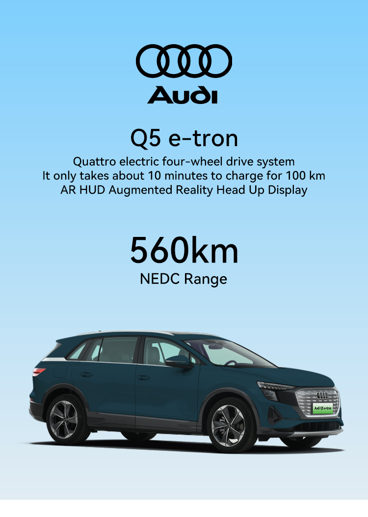 520Km Cltc Pure Electric Range speed 160Km/h 4wd Energy Electric Vehicles for Trade 2024 Luxury SUV 0km Car Au-di Q5 E-tron