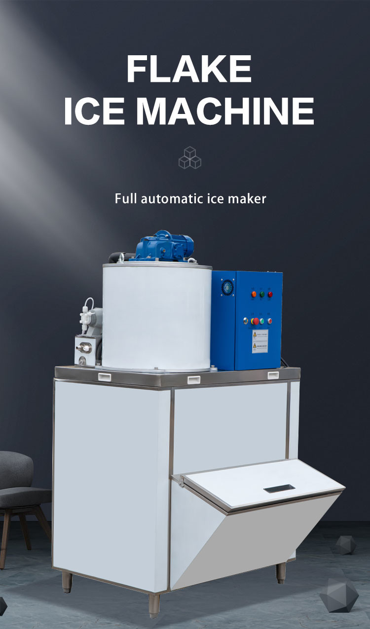 500KG/24H Ice Flake Making Machine Air Cooling Commercial Block Ice Snow Cone Machine