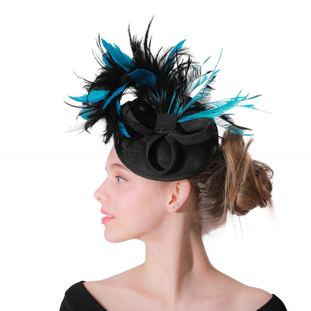 Goose Feather Party Decoration Sinamay Fascinator with Headband and Event Party Supplies