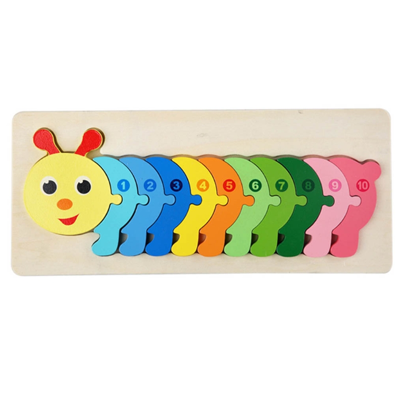 Montessori 3D Wooden Block Puzzle Toys Thicken Wood Jigsaw Early Learning