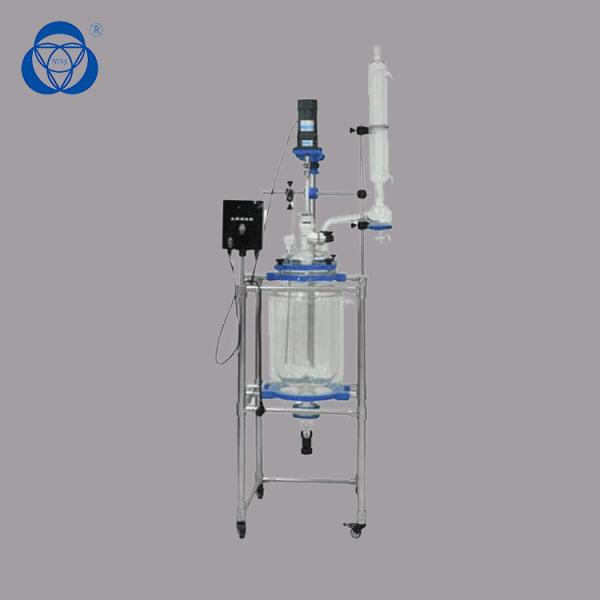 10L continuous stirred tank reactor ,jacketed glass reactor ,chemical reactor