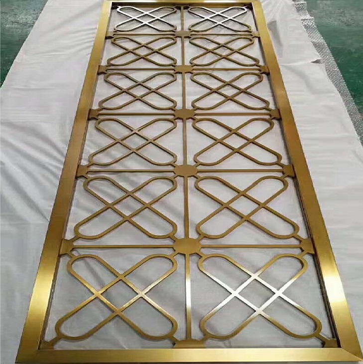 Golden metal Stainless Steel Screen Living Room Restaurant Metal Partition Wall