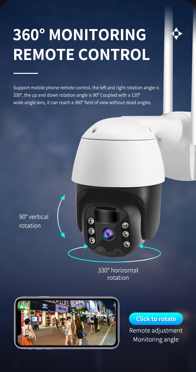 Glomarket Tuya Smart Waterproof Solar ip Camera Wifi/4G APP Remote Motion Wireless Wifi Cctv HD Camera