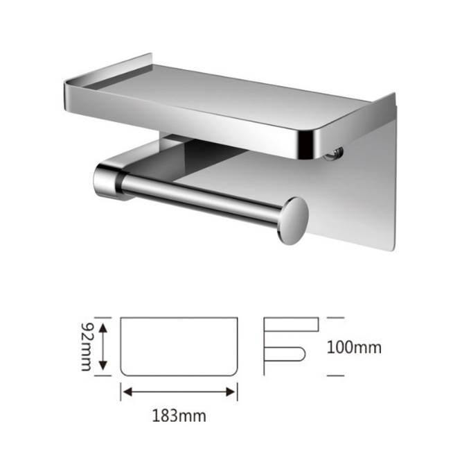 Modern/Classic Bathroom Wall Installation Stainless Steel Shower Shelf with Polish Finish