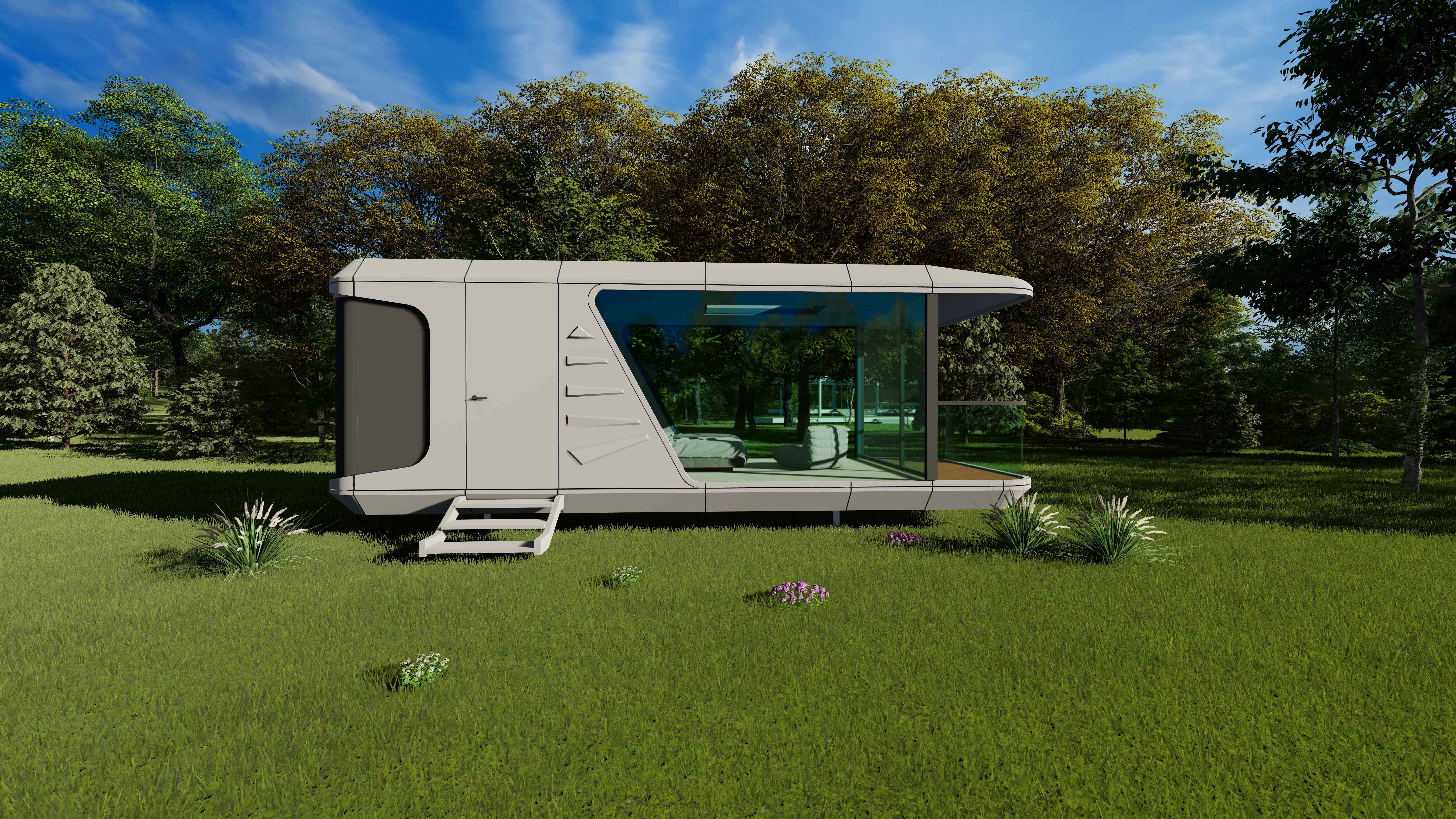 New Customized Capsule Electroplated Steel Structure Integrated Container House Portable Container Space Capsule Mobile House
