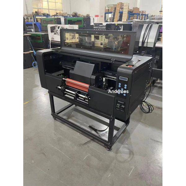 CMYKW V Ink Color Andemes A3 30cm Uv Dtf Printer Roll to Roll Printing with 3 Xp600 I1600 Head Sticker Printer