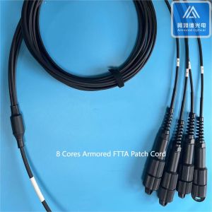 8 Cores SM Armored FTTA Patch Cord 100M CPRI Patch Jumper With PDLC Connector