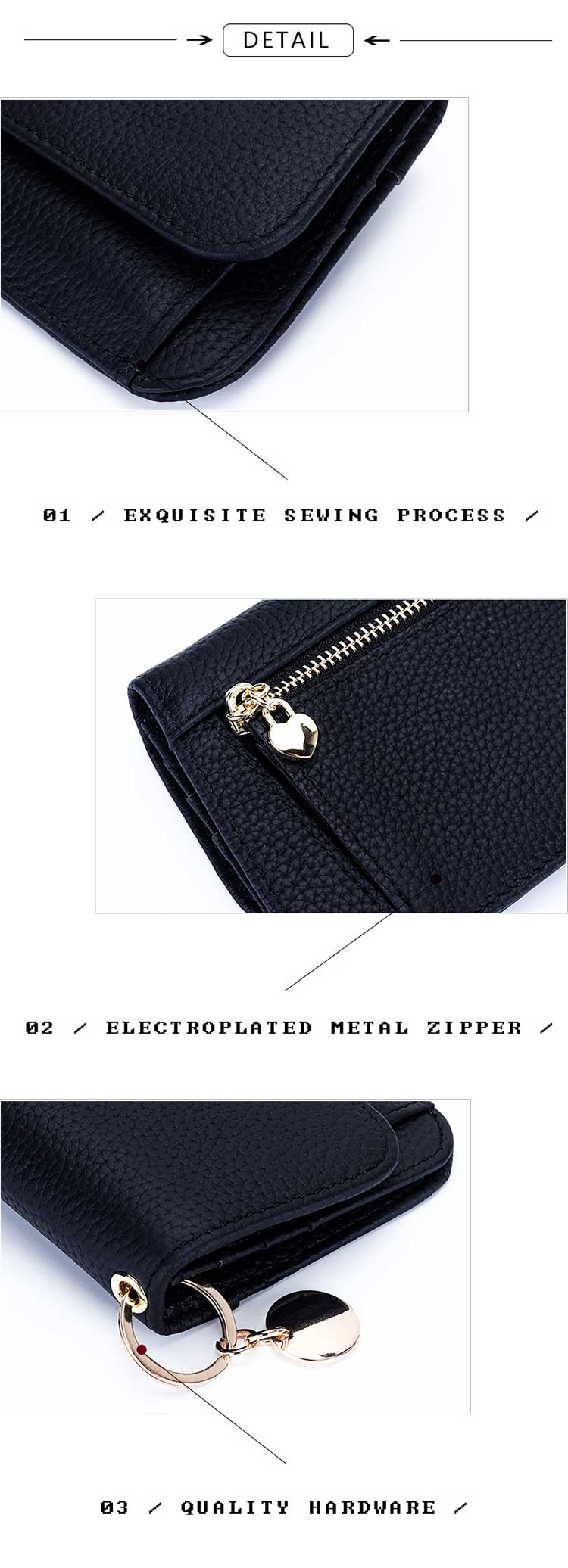 Business Candy Color Portable Wallet Genuine Leather Clutch Coin Purse for Girls