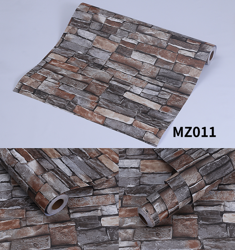 3D Slate Stone Brick Effect Wallpaper PVC 3D Brick Wallpaper For Walls
