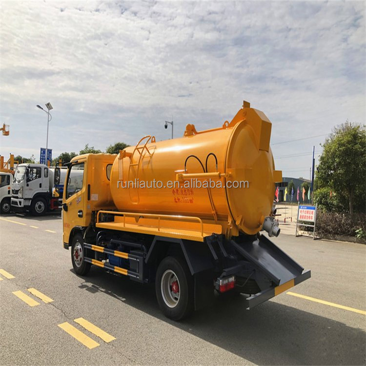 Factory Customized DFAC DongFeng 5CBM 5000 Litres Small Mini Vacuum Suction Truck Septic Tank Truck Sewage Suction Trucks