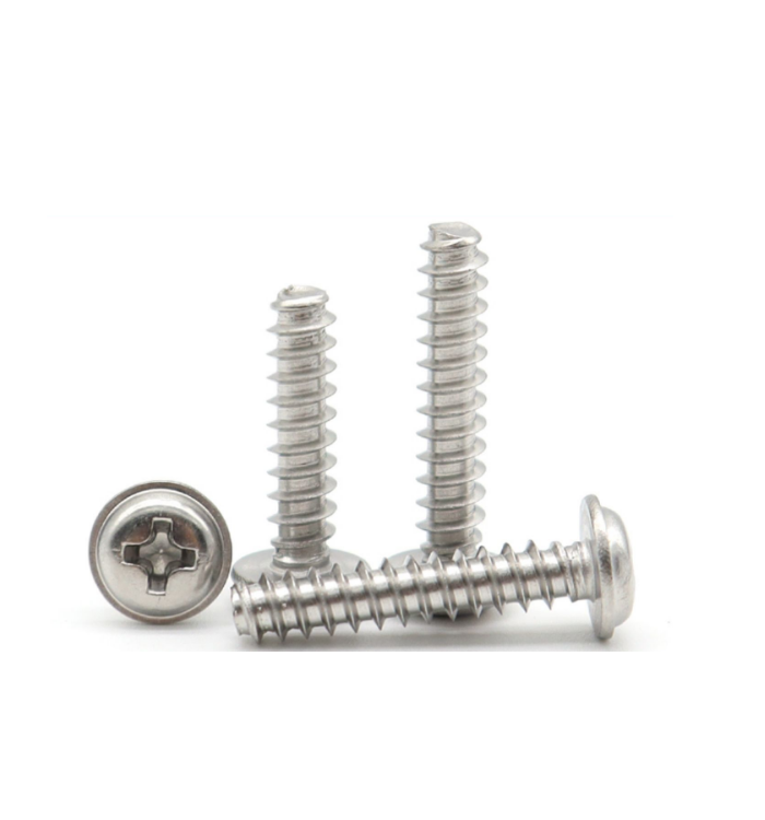 Metric Zinc Plated Cross Recessed Button Head Socket Self-Tapping Screws Flat Collar Fine Thread