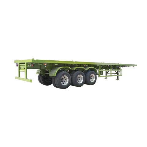 Factory price 3 axis container flatbed semitrailer chassis 3 axis flatbed trailer 40 ft container Flatbed Semi Trailer For Sale