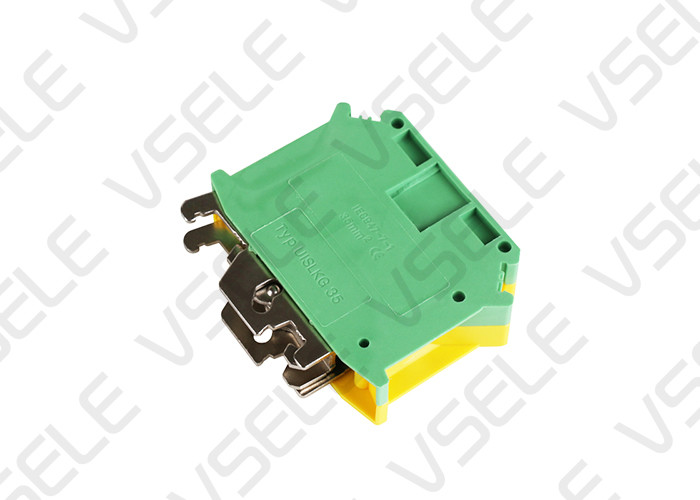 Screw Connection Din Rail Ground Terminal Block Universal Wiring USLKG Type