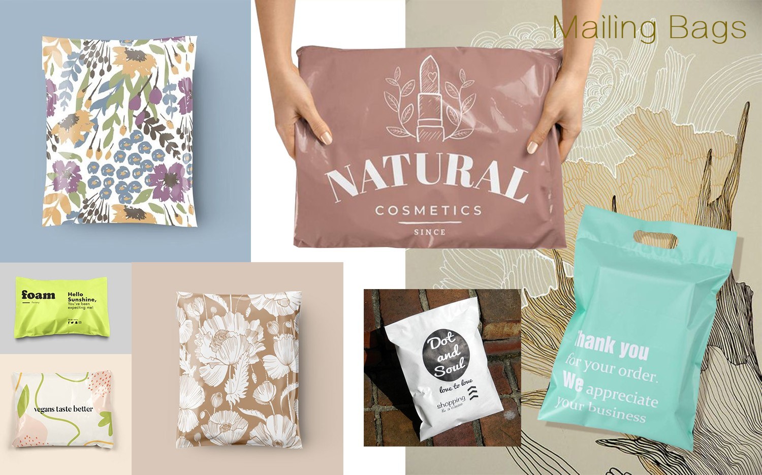 Eco Friendly Pink LDPE HDPE Poly Mailers Envelopes Bags Self Adhesive