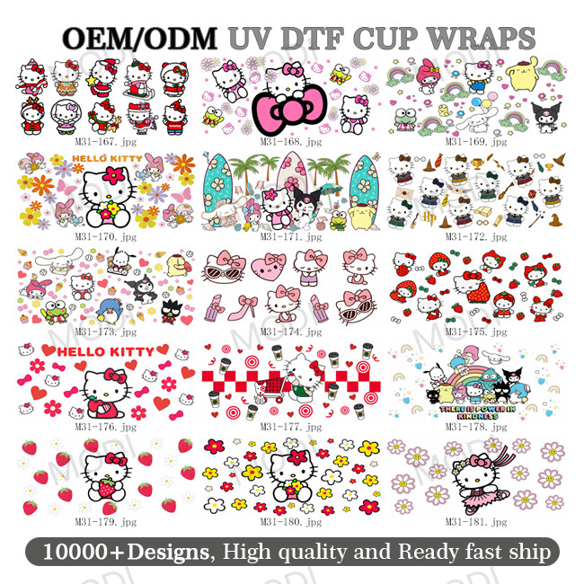 Custom High Quality Popular Christmas UV DTF Cup Wraps Ready To Ship Transfers 16oz Decals UV DTF Sticker For Cups