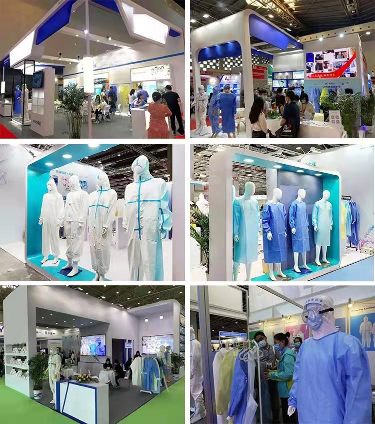 Lightweight 35gsm PP Disposable Gown Contact Isolation Lab Gown