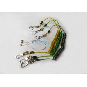 Quick Release Colorful Tool Coiled Lanyards with Clips 2pcs and SS Split Ring