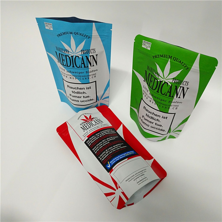 CBD Weed Foil Mylar Plastic Stand Up Pouch Airtight Smell Resistant