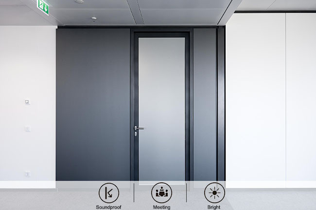 Pre Fabricated Solid Wood Partition Panel Office Partition Wall Systems 108mm