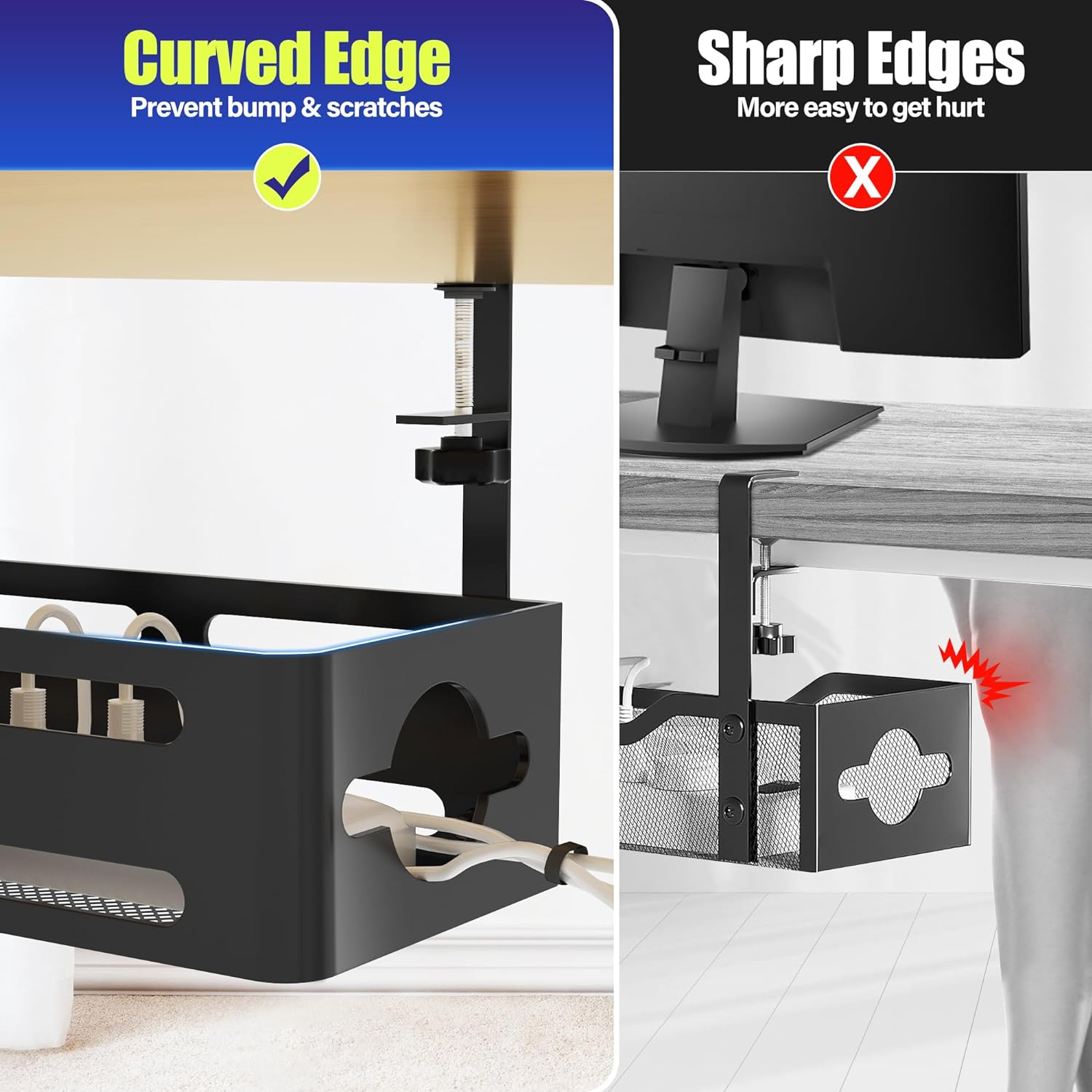 Functional Design Multifunctional Metal Cable Management Box for Desk Cord Organizers