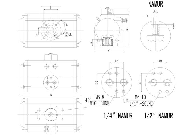90 degree rotation  pneumatic valve pneumatic rotary actuator