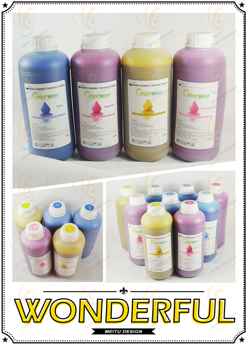1000ml eco solvent ink for outdoor printing machine.roland.mimaki.mutoh