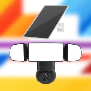 2K Home Security Camera with Built In Speaker And Microphone WiFi Solar Light