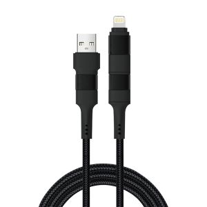 China 1m 4 In 1 High Speed Multi Function Braided Cable USB Type C To Type C to Lightning Charging Cable on sale