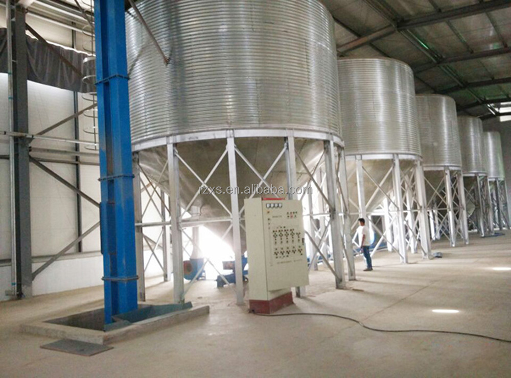 500 Ton Small Size Galvanized Hopper Bottom Grain Wheat Flour Storage Silo