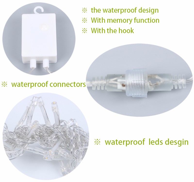 3x1/3x2/3x3m LED Icicle String Lights Christmas Fairy Lights garland Outdoor Home For Wedding/Party/Curtain/Garden Decor