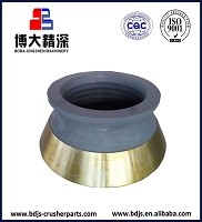 Design Mn18Cr2 Concave and Mantle for HP100 HP200 HP300 Stone Cone Crusher Spare Parts