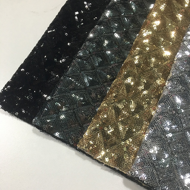 Heat Insulation Glitter Sequin Fabric 50"/52'' Width Tear Resistant Fluorescent