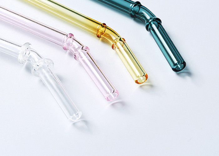 Eco Friendly Glass Drinking Straws , Clear Decorative Glass Straws