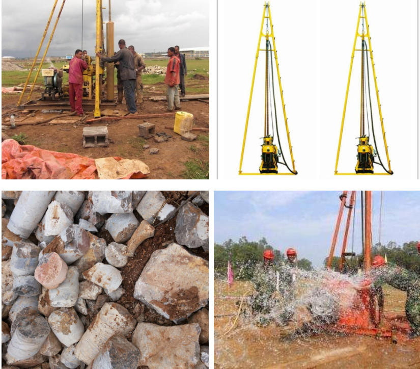 Easy Movement Engineering Drilling Rig For Exploration Coring With 22 HP Horsepower