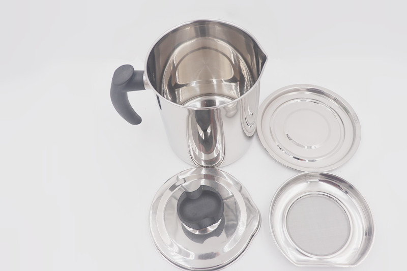 1.6l 13.5cm Oil Strainer Container With Lid And Base