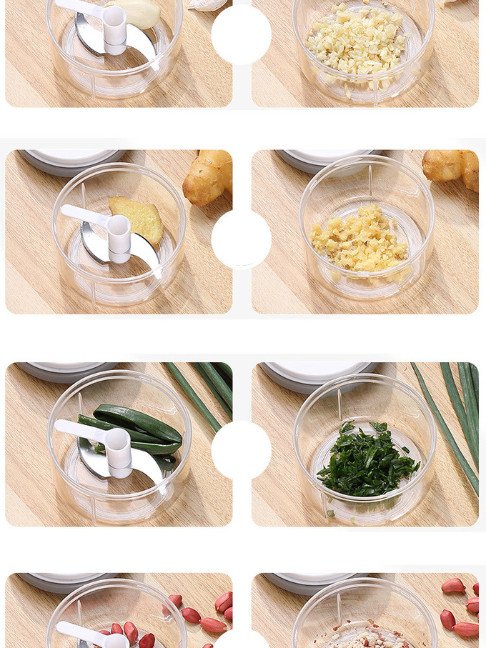 250ml Capacity White Exterior Food Processor With Food Grade Plastic Bowl