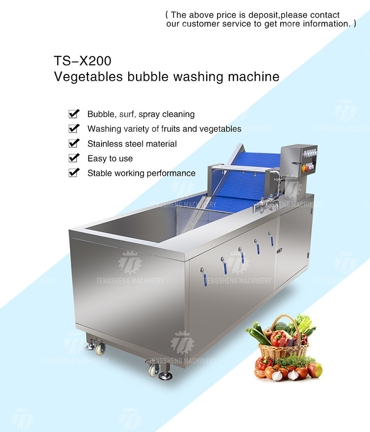 380V Integrating Spinach Washing Machine , Blasting Isolating Potato Cleaning Machine