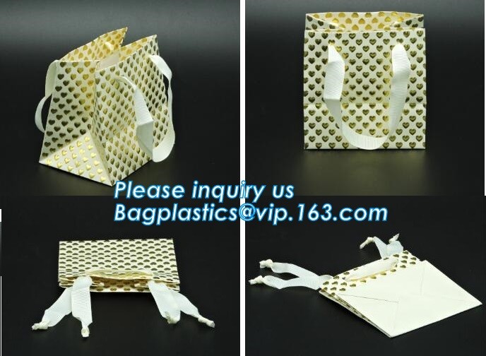 Flat Paper Handle Eco Friendly Retail Packaging Paper Carrier Bag Personalization Logo