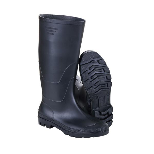 Black CE EN 20347 PVC Rain Boots for Men Steel Toe and Sole Reflective Tape