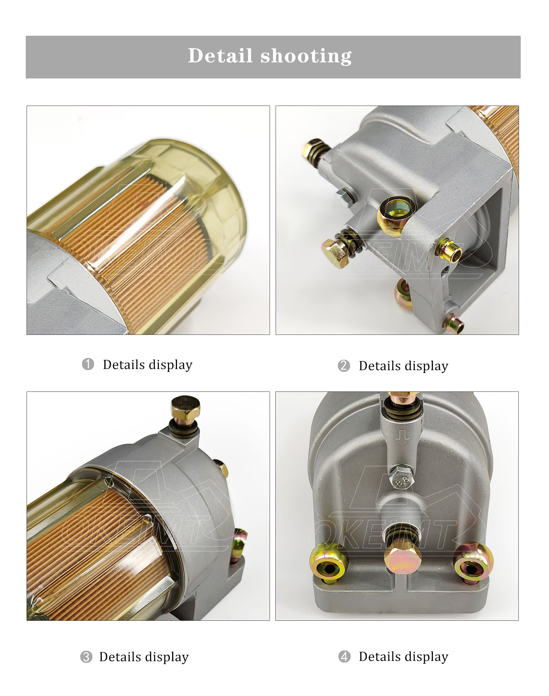 Aluminum Fuel Water Separator YN21P01068F1 YN21P01036R100 ME444894 Fuel Filter Assembly For Hitachi ZX200LC-3 4676385