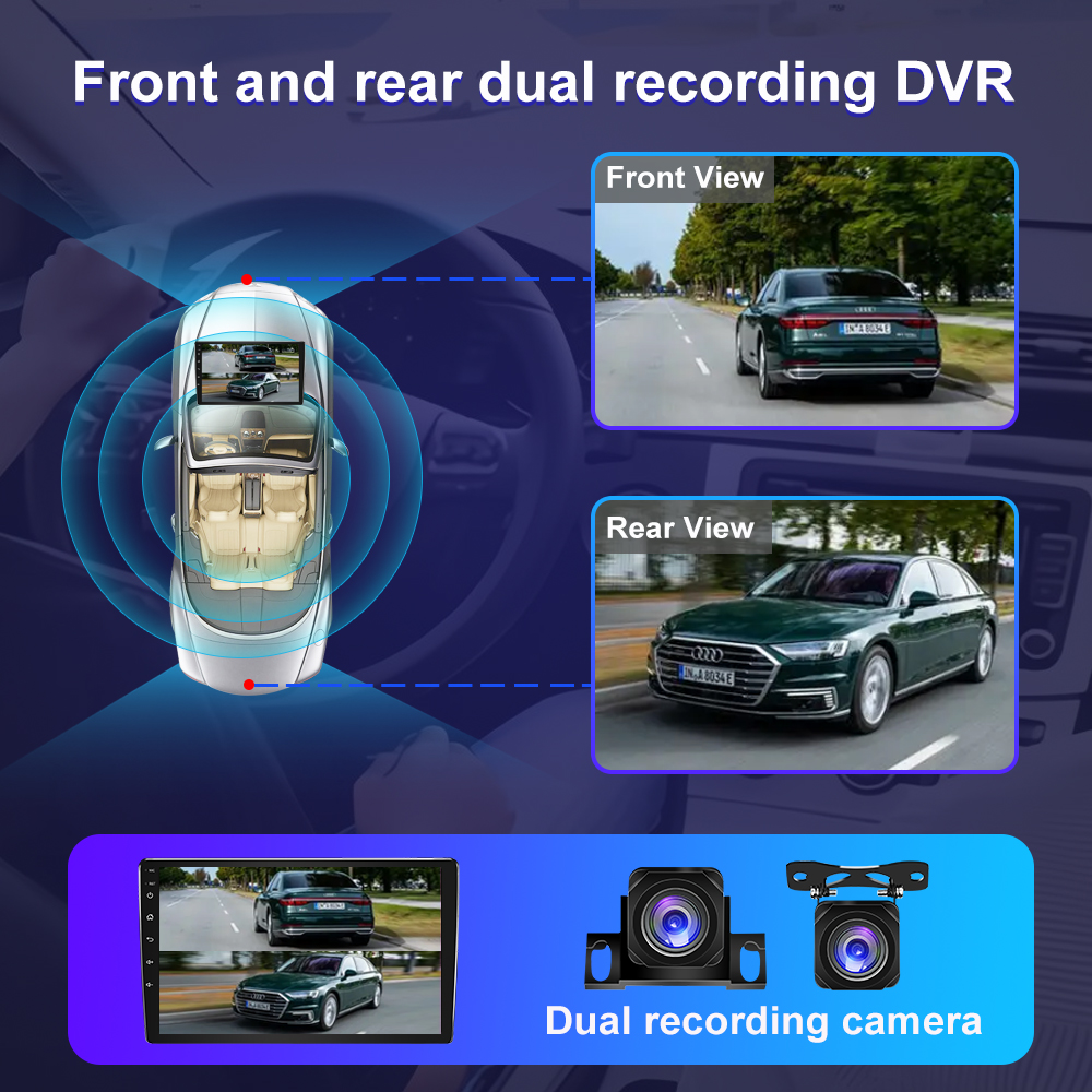Work Steering Wheel Control 9inch Double 1din Car Radio with HD Touch Screen and WiFi