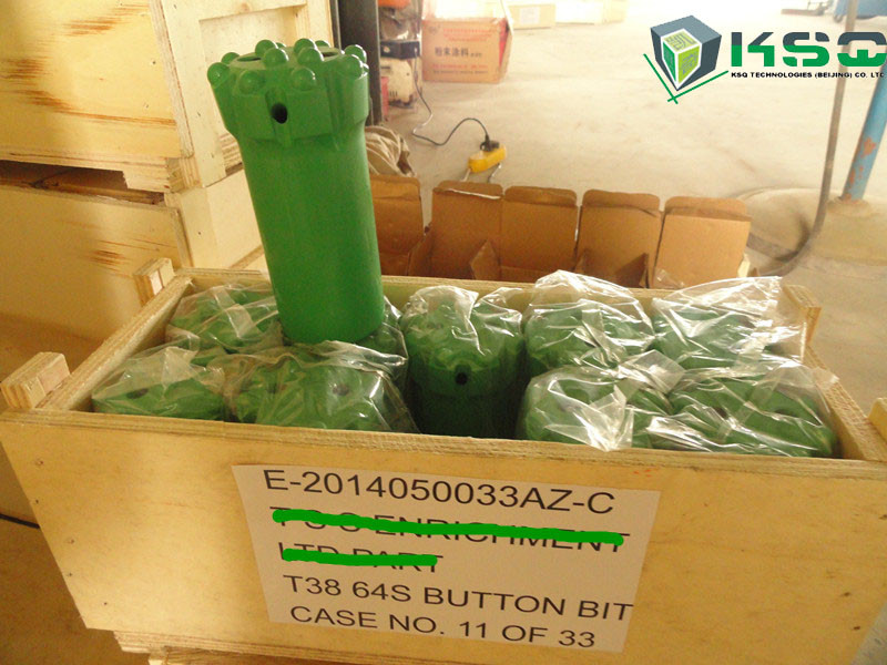 Threaded Button Drill Bit Spherical / Ballistic Button Diameter 32 -1 52mm