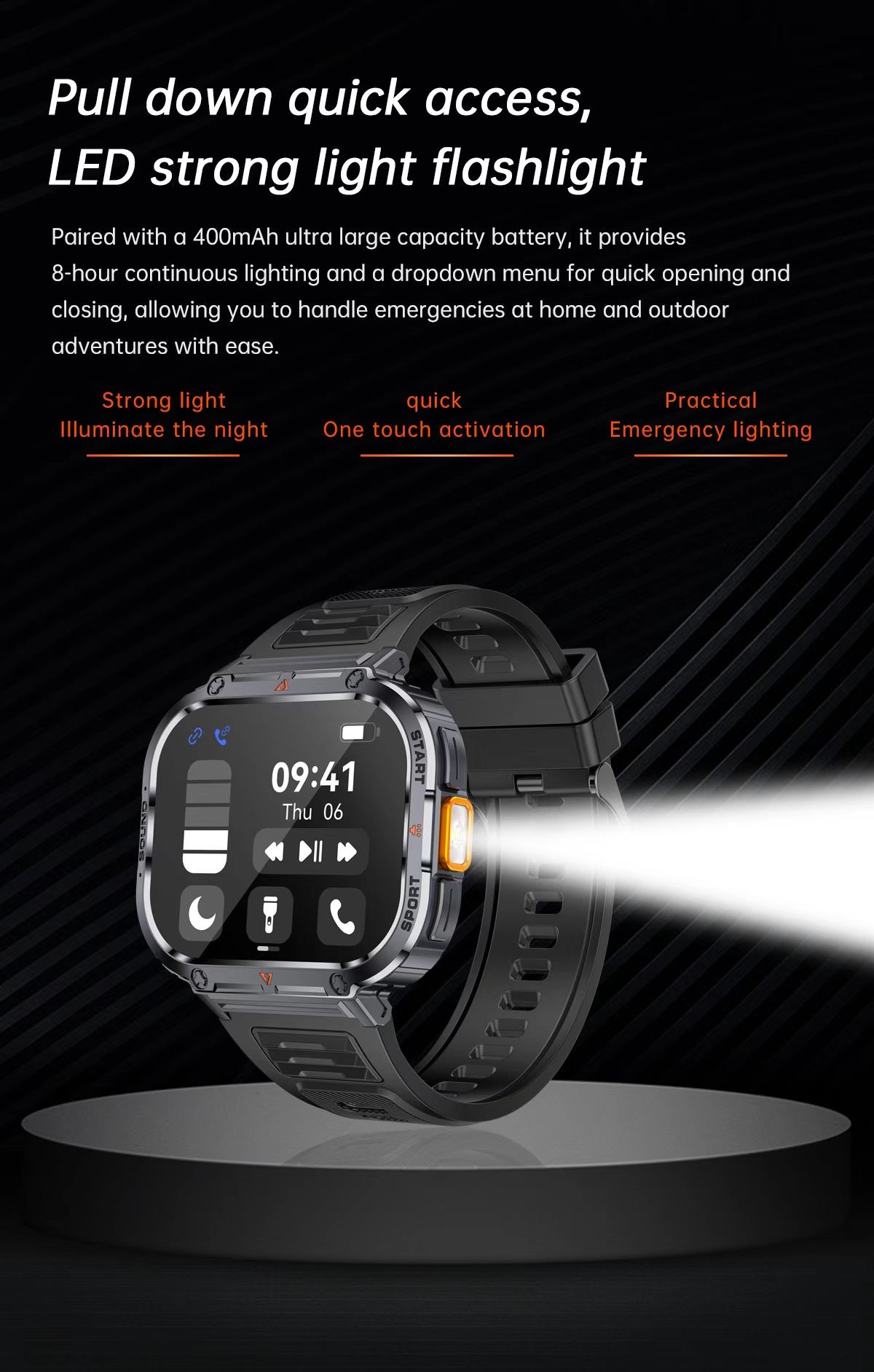 NX23 Men Smart Watch 2.0 Inch BT Call Music Player Smartwatch Multisport