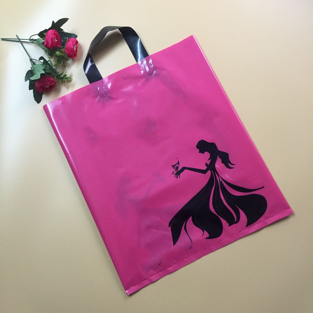 Houseables Plastic Retail Bags, Merchandise Bag, Handle Apparel Handy Bags Wine Gift Pp all carrying needs Bag
