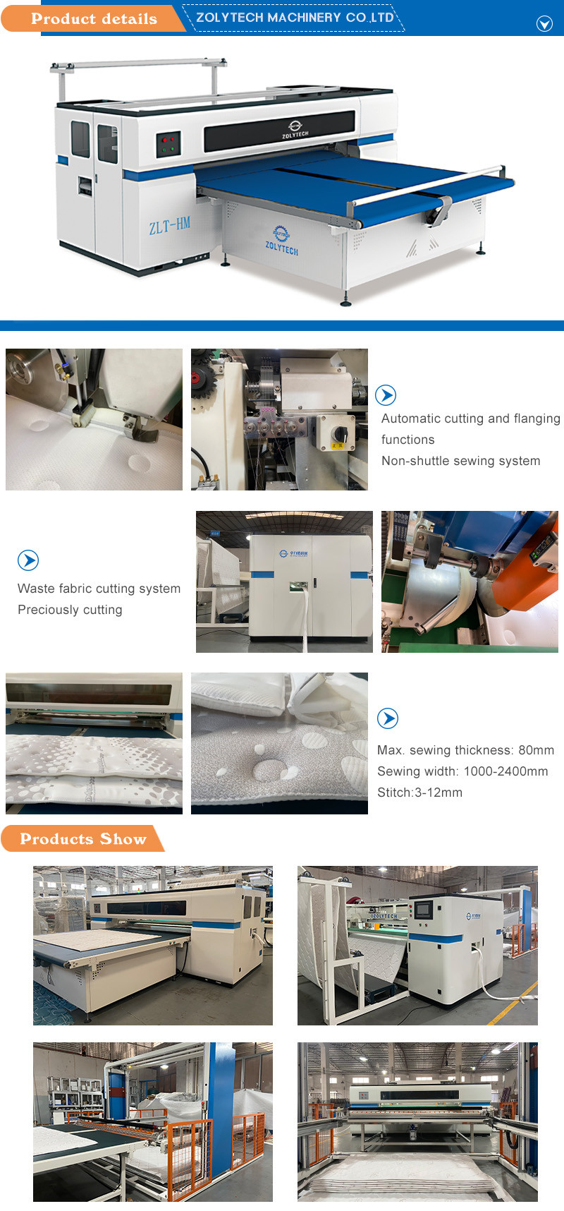 4 Sides Sealing Mattress Hemming Machine 3 Pcs/Min High Speed