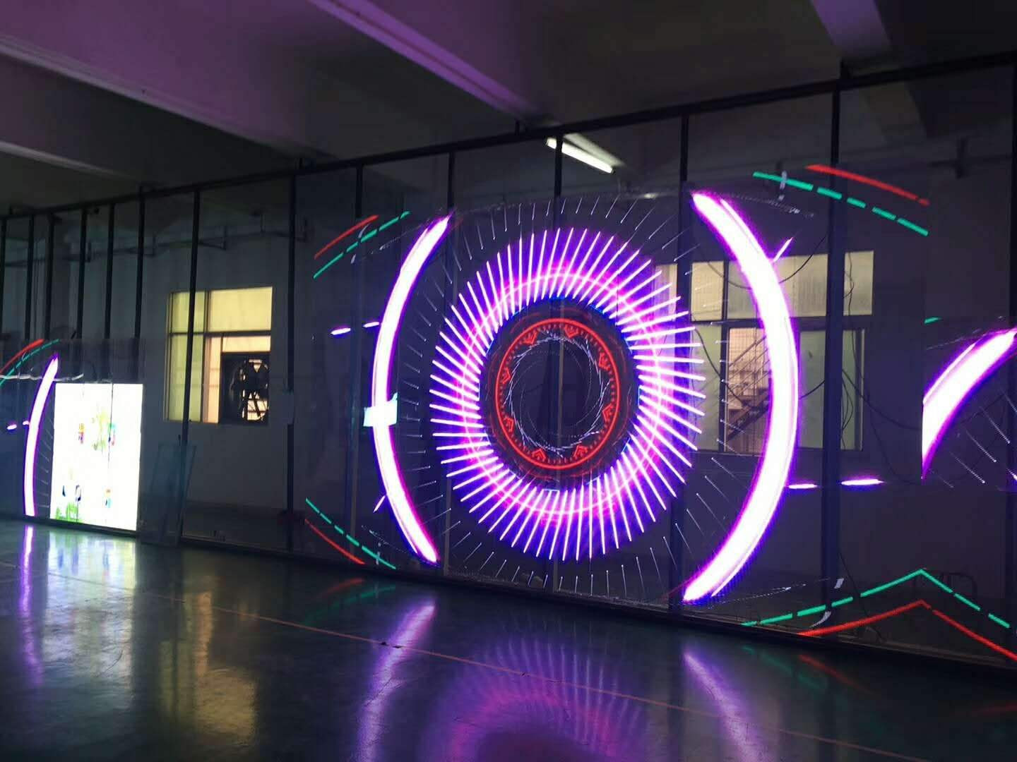 Full Color Tube Chip Transparent LED Panel SMD2121 Customizable Screen Size