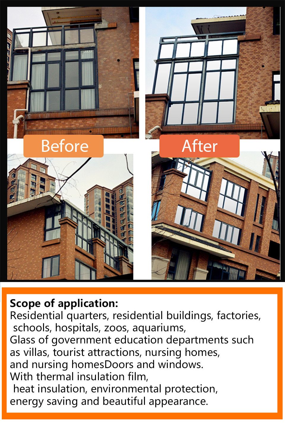 Building Privacy Window Film One Way Mirror Reflective Window Film Glass Foil Silver Insulation Tint Film