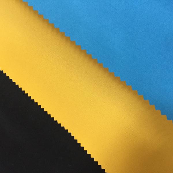 PU Coated Peach Skin Soft Polyester Fabric Plain Style 100GSM Weight 75D X 150D